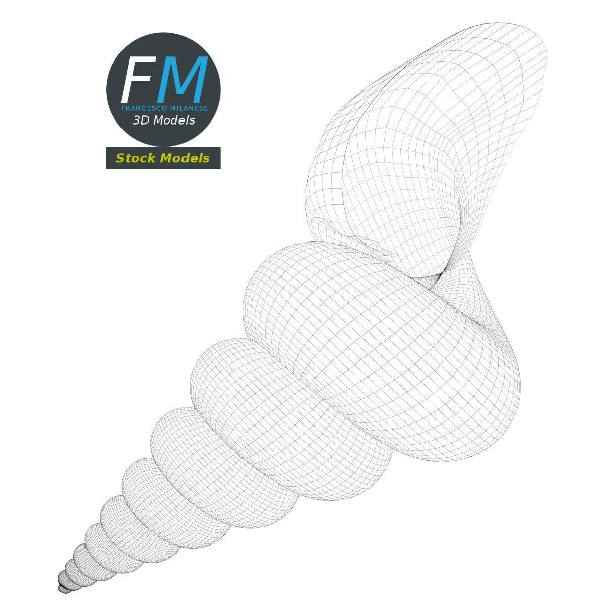 Stylized triton seashell 3D model_7