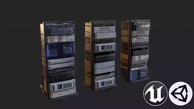 Old Server Low-poly 3D model