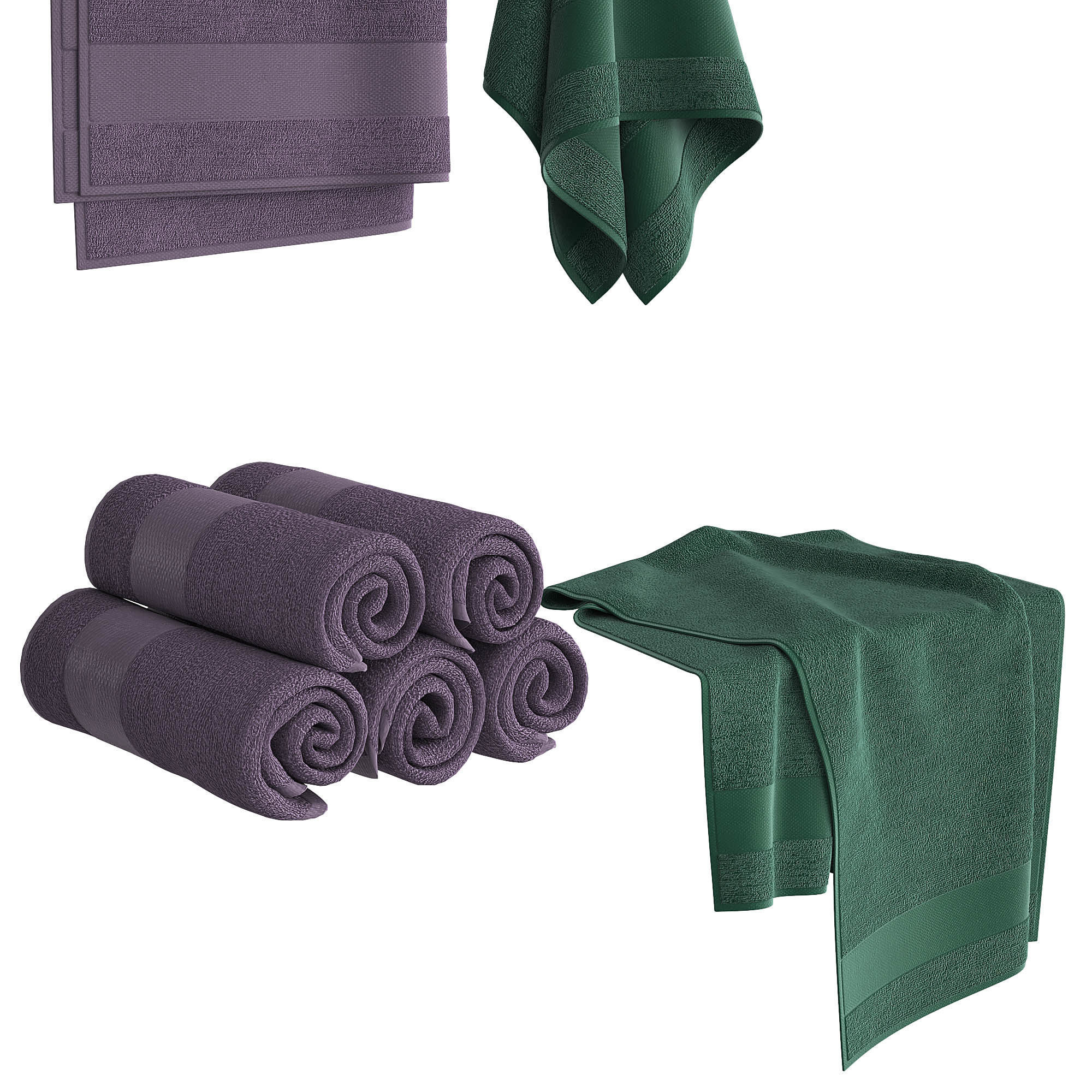 Color Towels Set  3D model_3