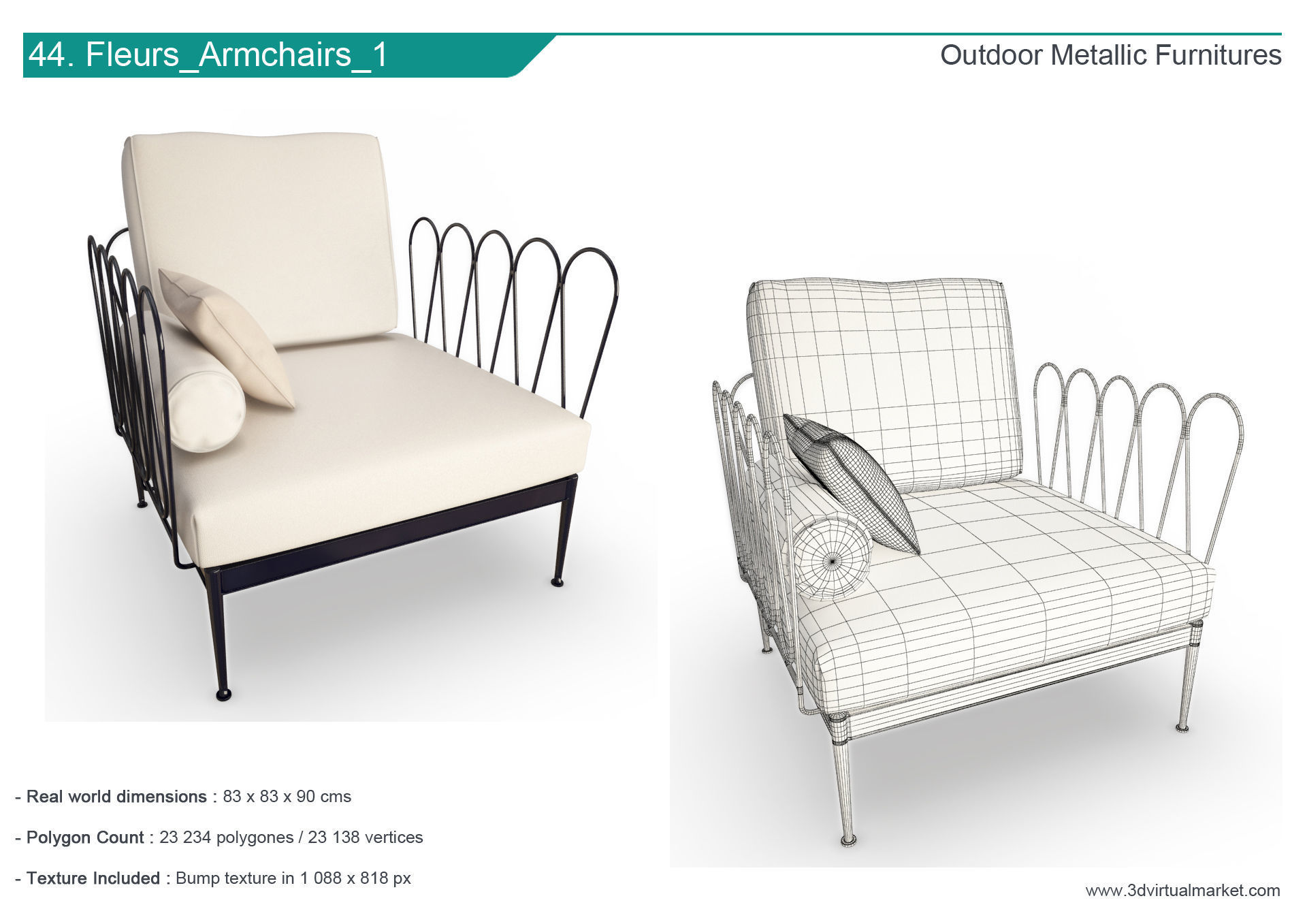 Outdoor Metallic Furniture Accessories Collection 3D model_44
