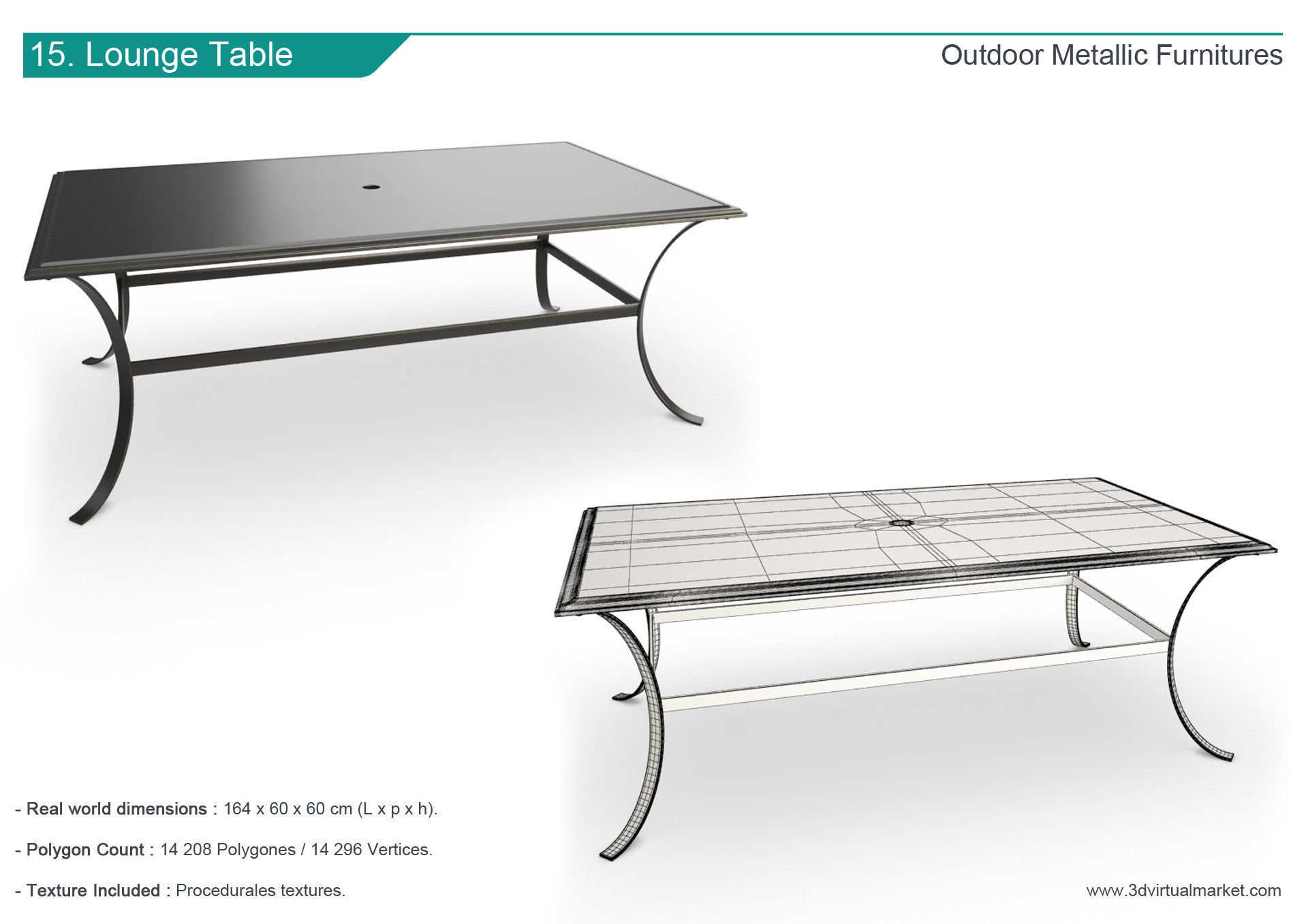 Outdoor Metallic Furniture Accessories Collection 3D model_15