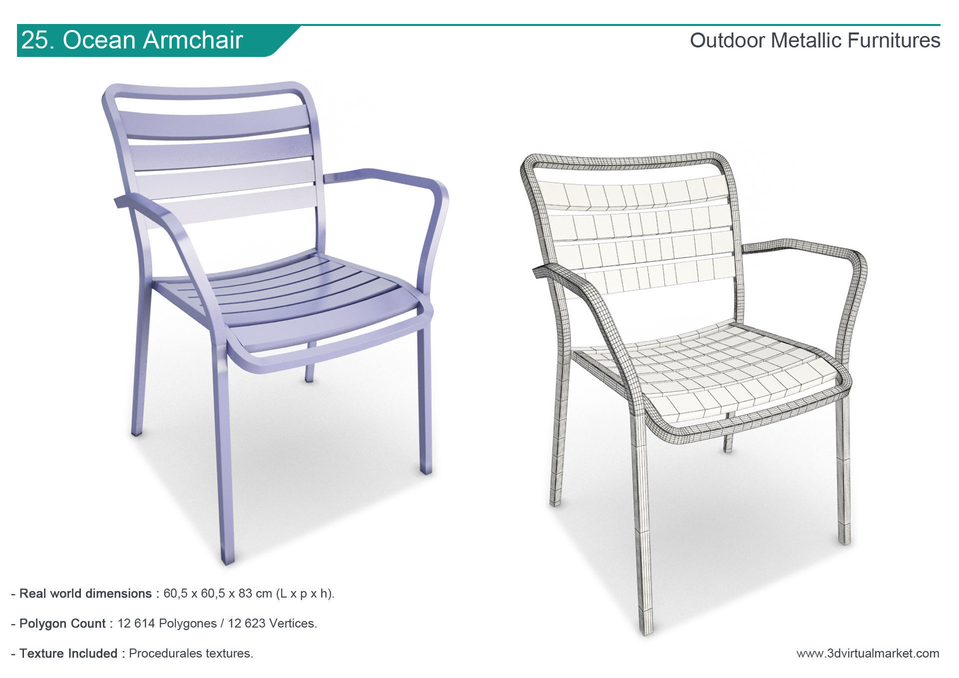 Outdoor Metallic Furniture Accessories Collection 3D model_25