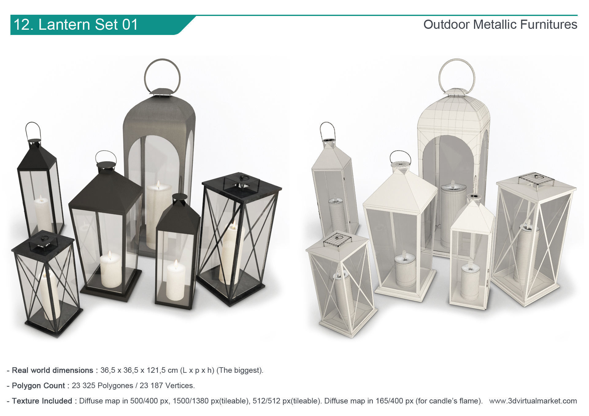 Outdoor Metallic Furniture Accessories Collection 3D model_12