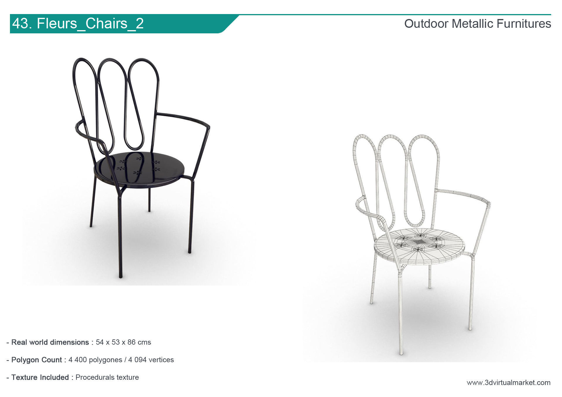 Outdoor Metallic Furniture Accessories Collection 3D model_43