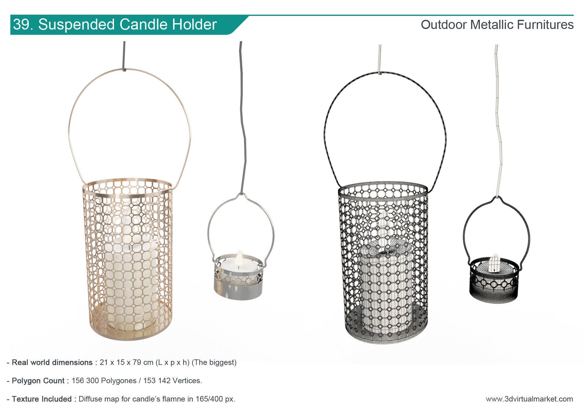 Outdoor Metallic Furniture Accessories Collection 3D model_39