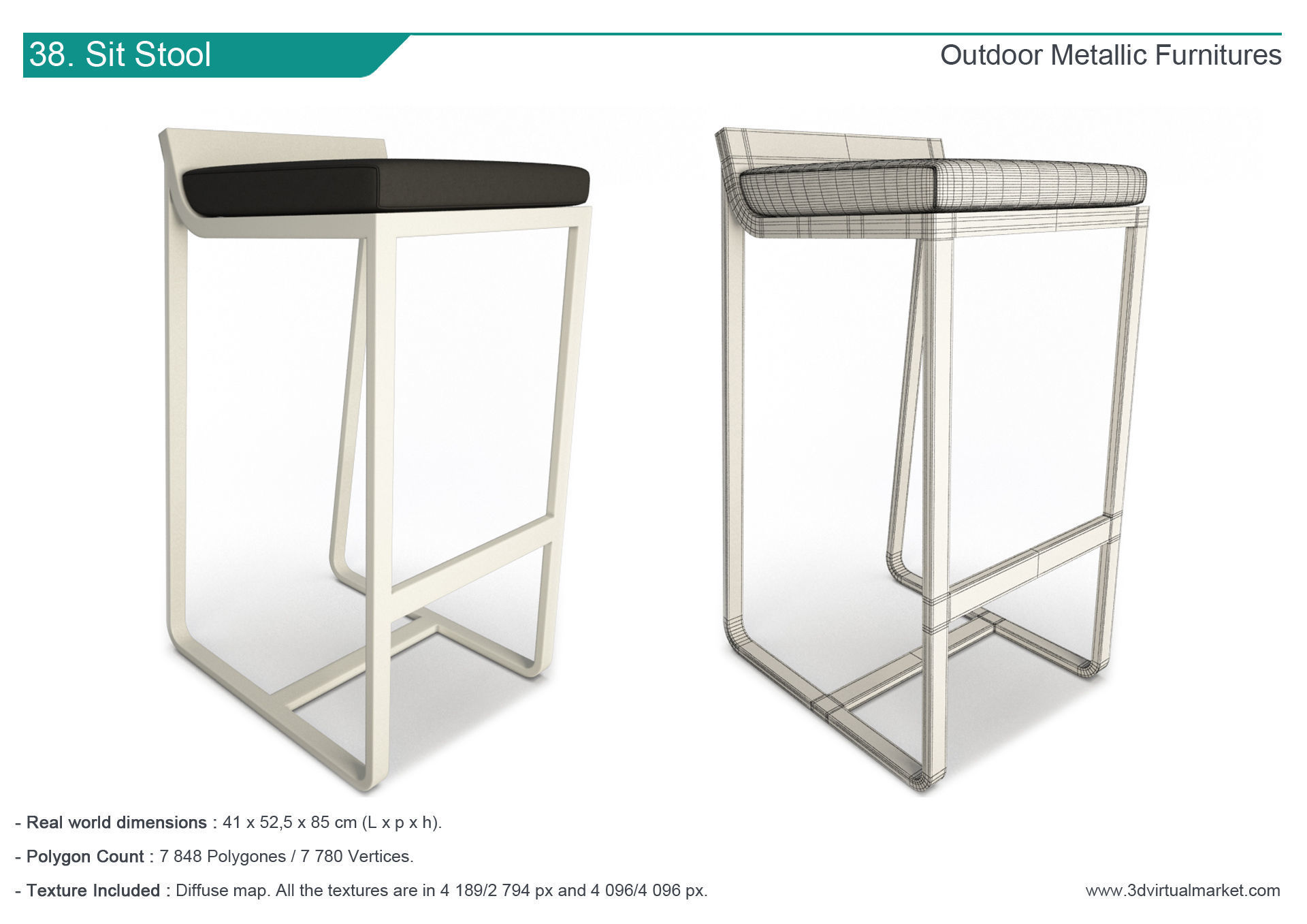 Outdoor Metallic Furniture Accessories Collection 3D model_38
