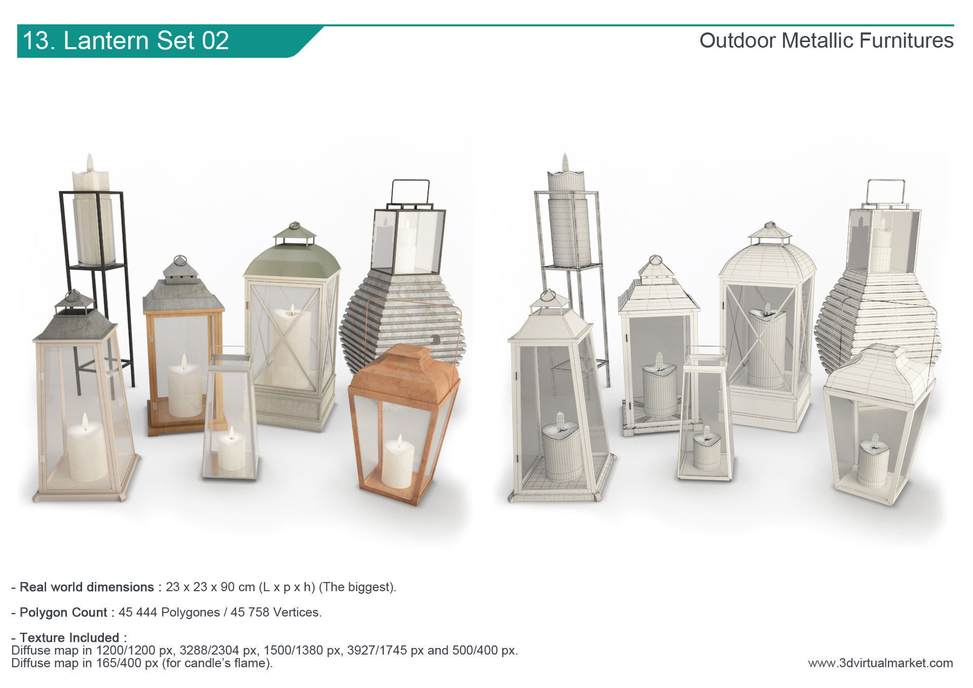 Outdoor Metallic Furniture Accessories Collection 3D model_13