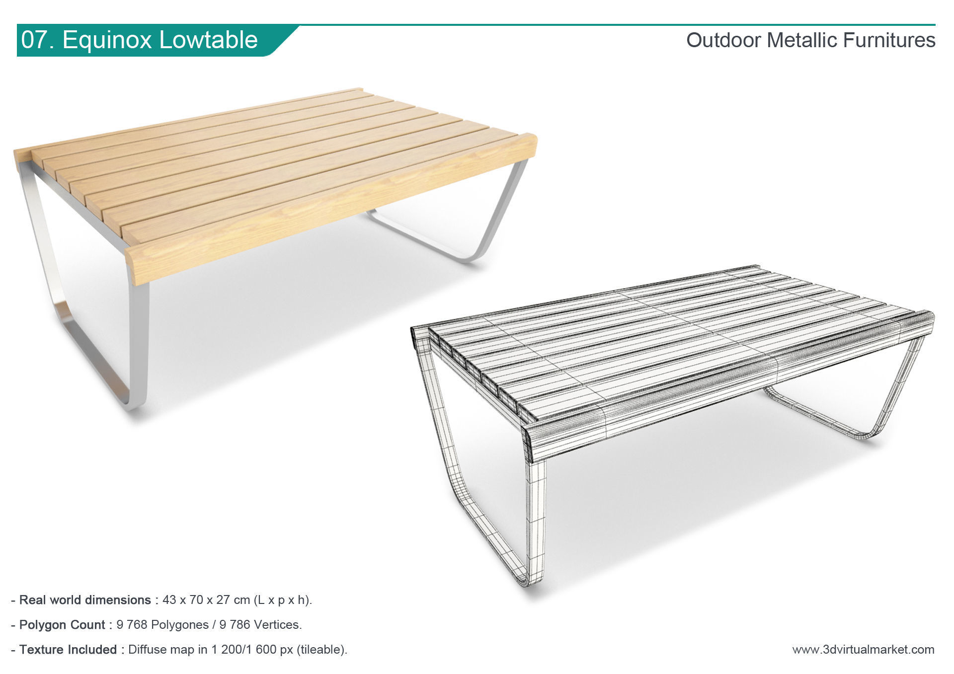 Outdoor Metallic Furniture Accessories Collection 3D model_7