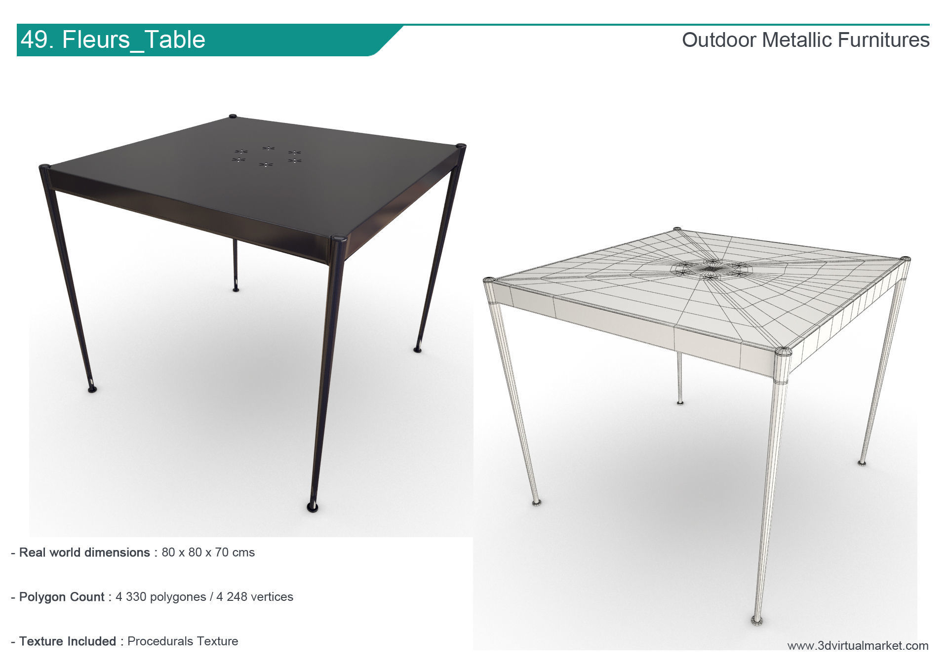 Outdoor Metallic Furniture Accessories Collection 3D model_49