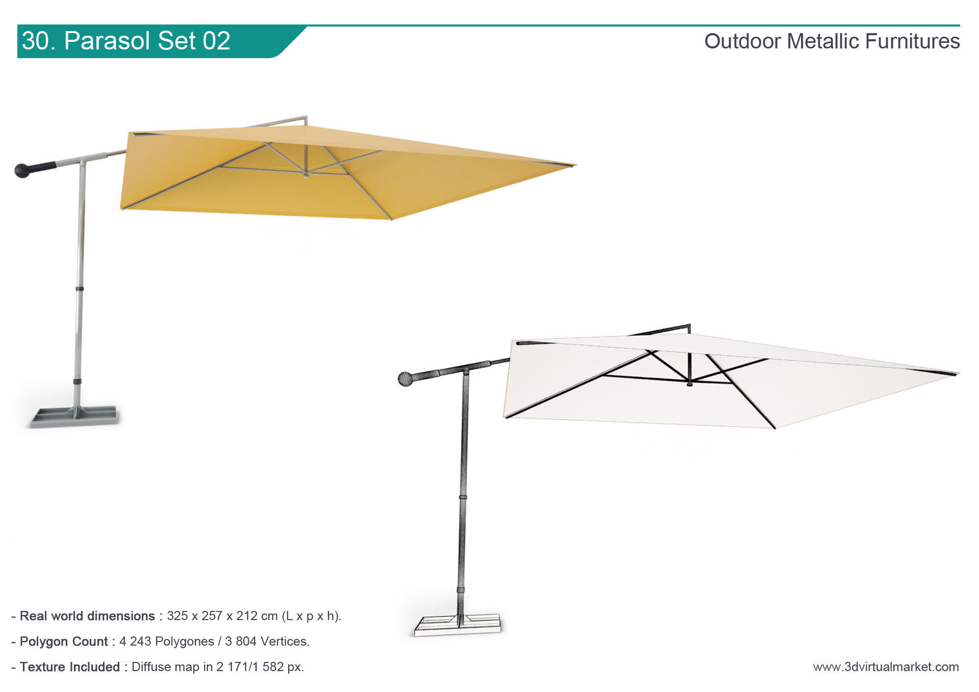 Outdoor Metallic Furniture Accessories Collection 3D model_30