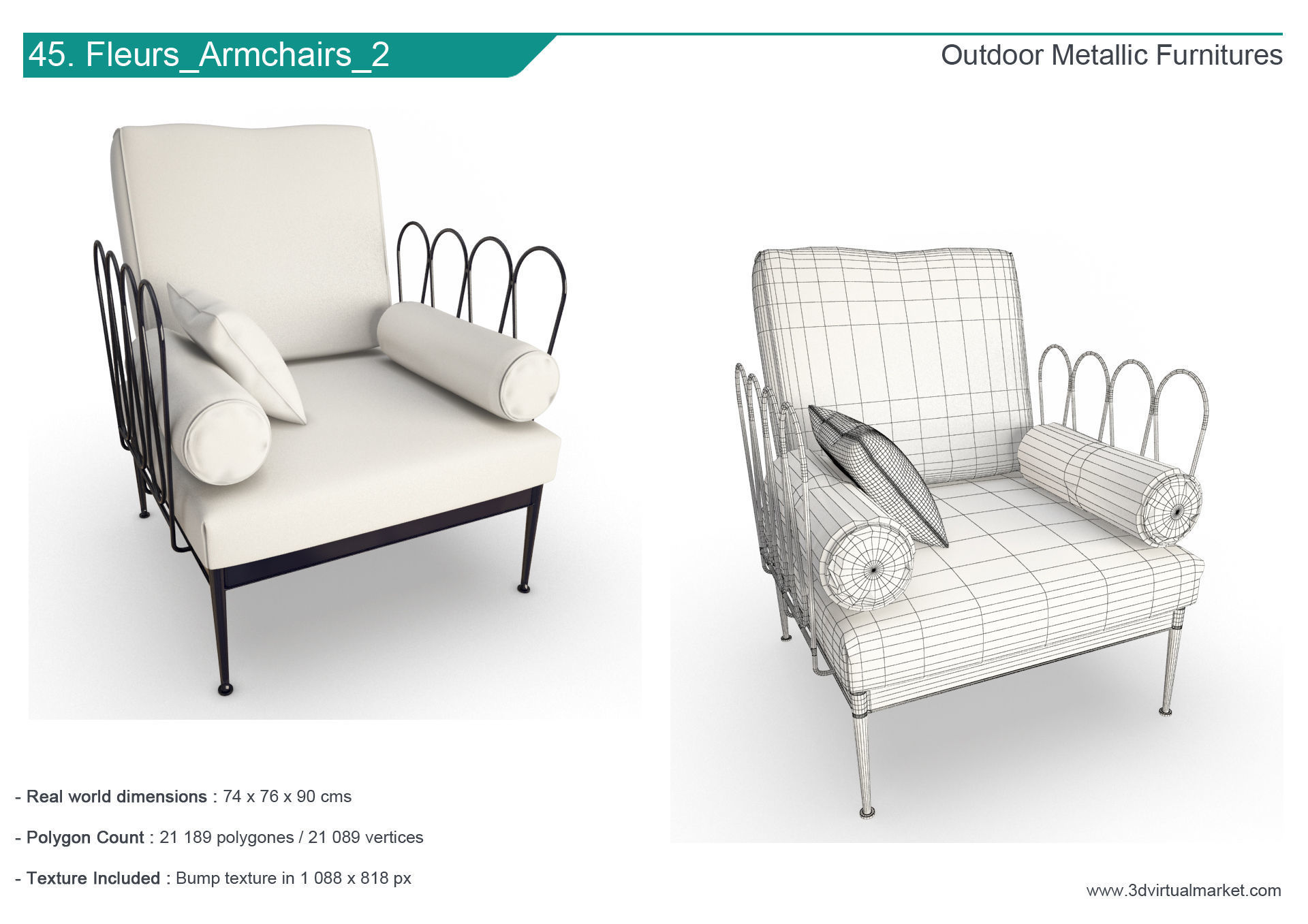 Outdoor Metallic Furniture Accessories Collection 3D model_45
