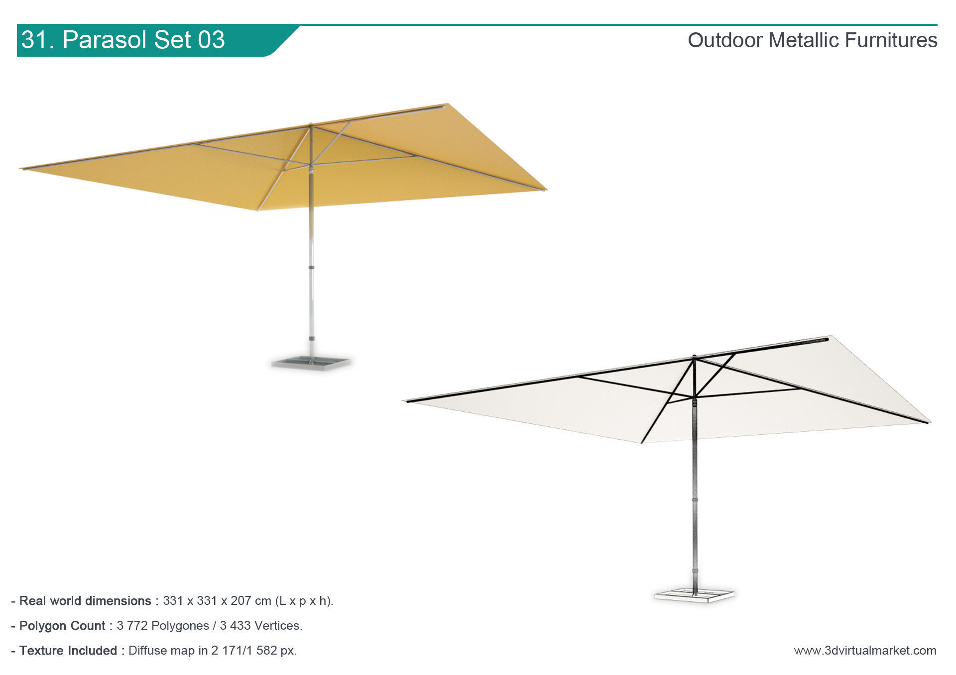 Outdoor Metallic Furniture Accessories Collection 3D model_31