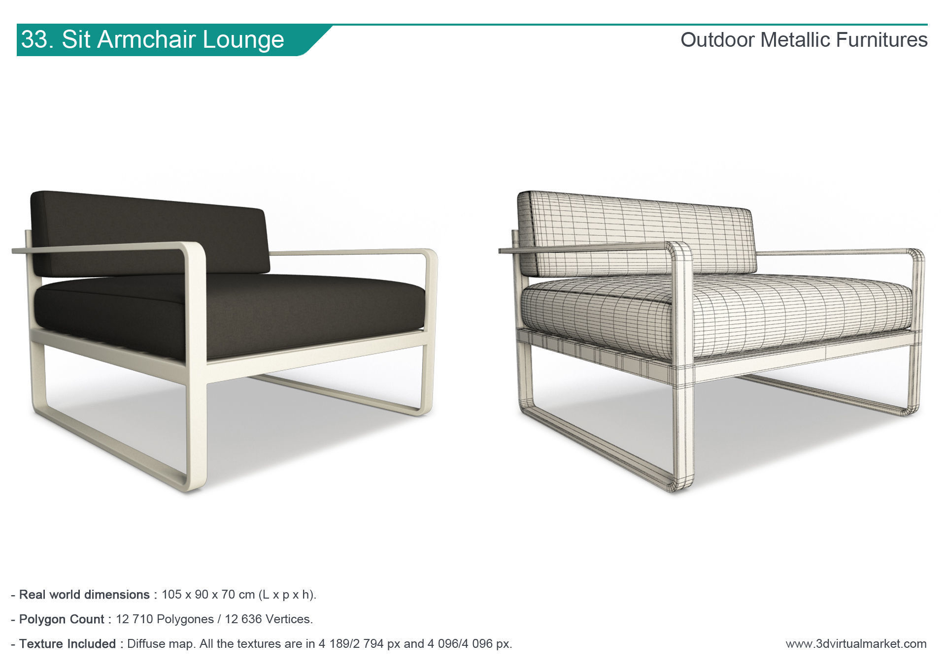Outdoor Metallic Furniture Accessories Collection 3D model_33
