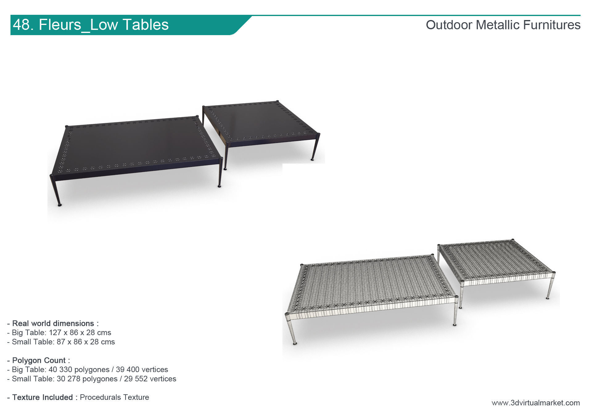 Outdoor Metallic Furniture Accessories Collection 3D model_48