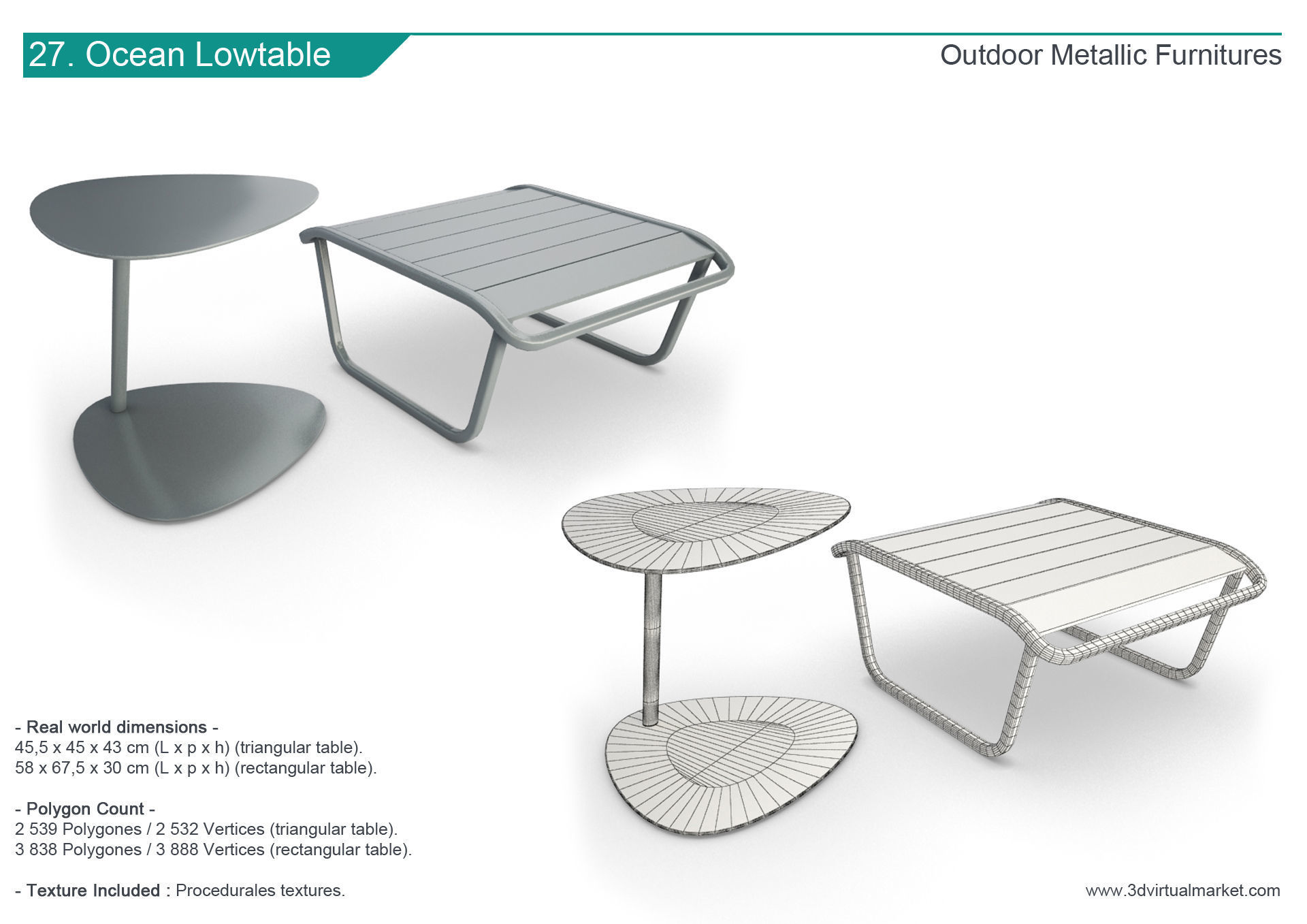 Outdoor Metallic Furniture Accessories Collection 3D model_27