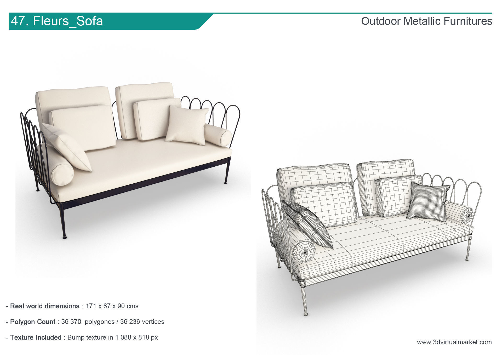 Outdoor Metallic Furniture Accessories Collection 3D model_47