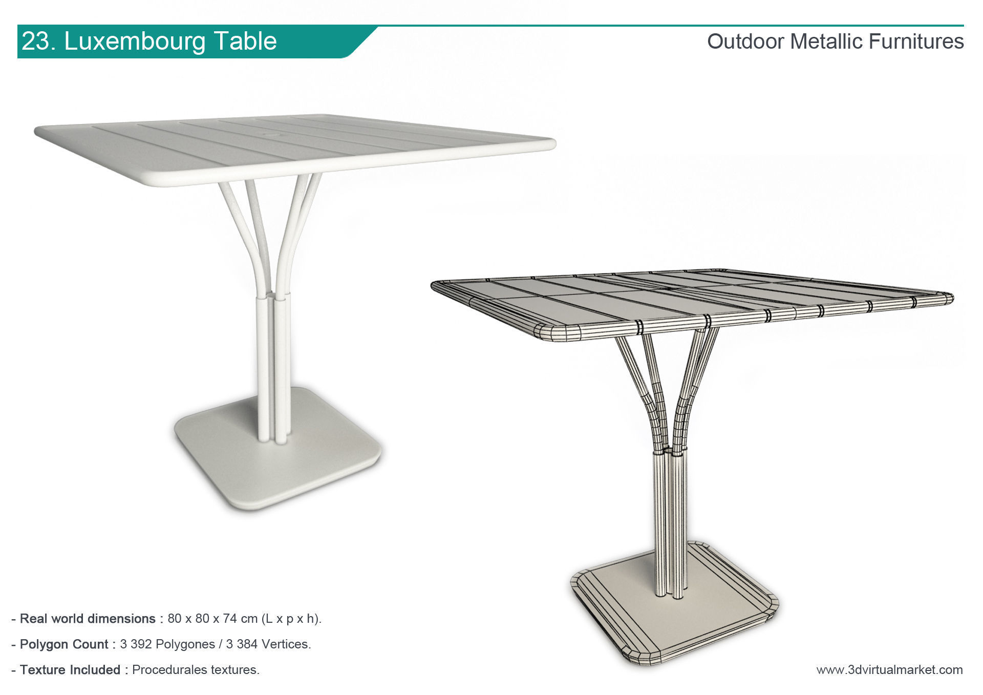 Outdoor Metallic Furniture Accessories Collection 3D model_23