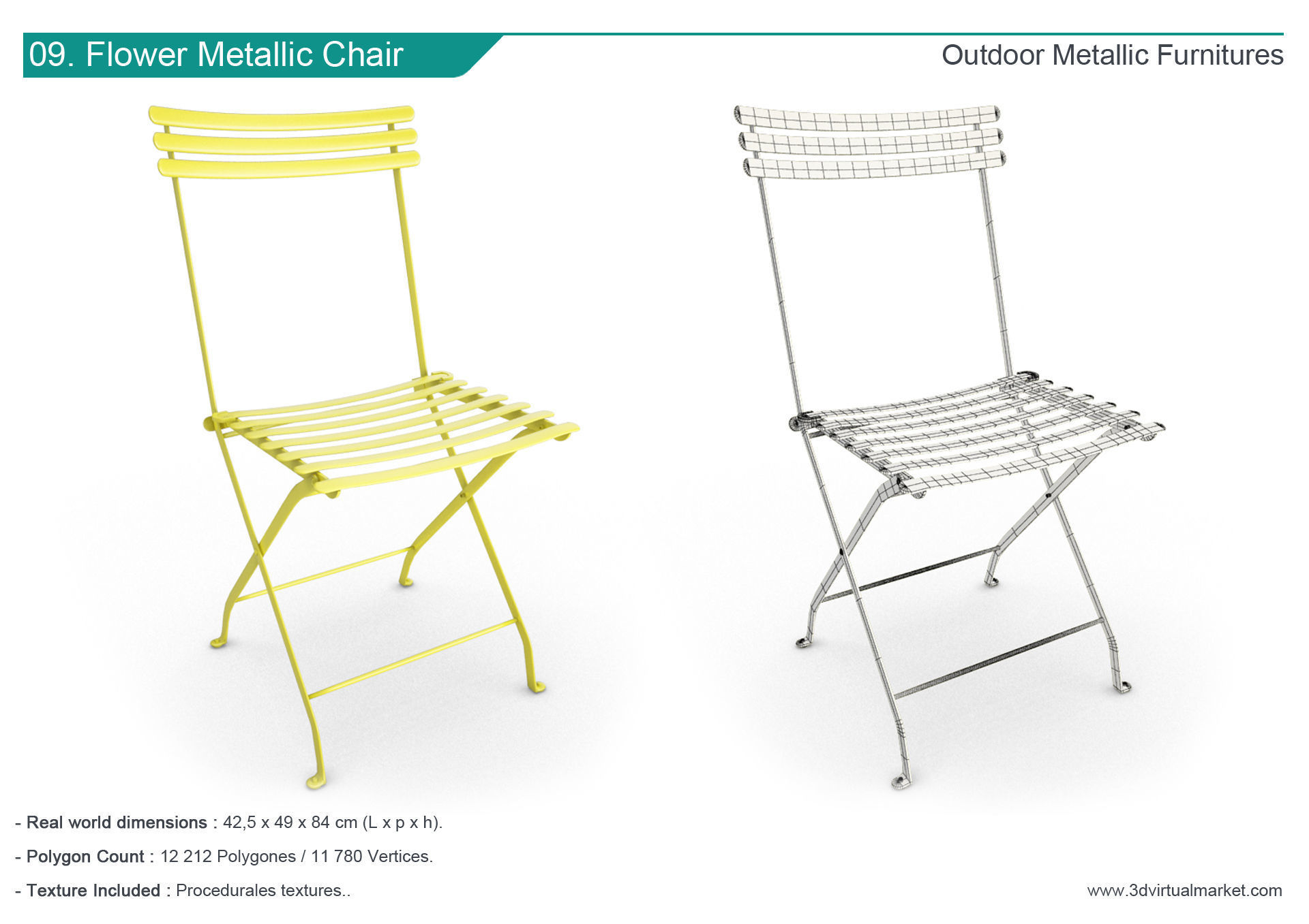 Outdoor Metallic Furniture Accessories Collection 3D model_9