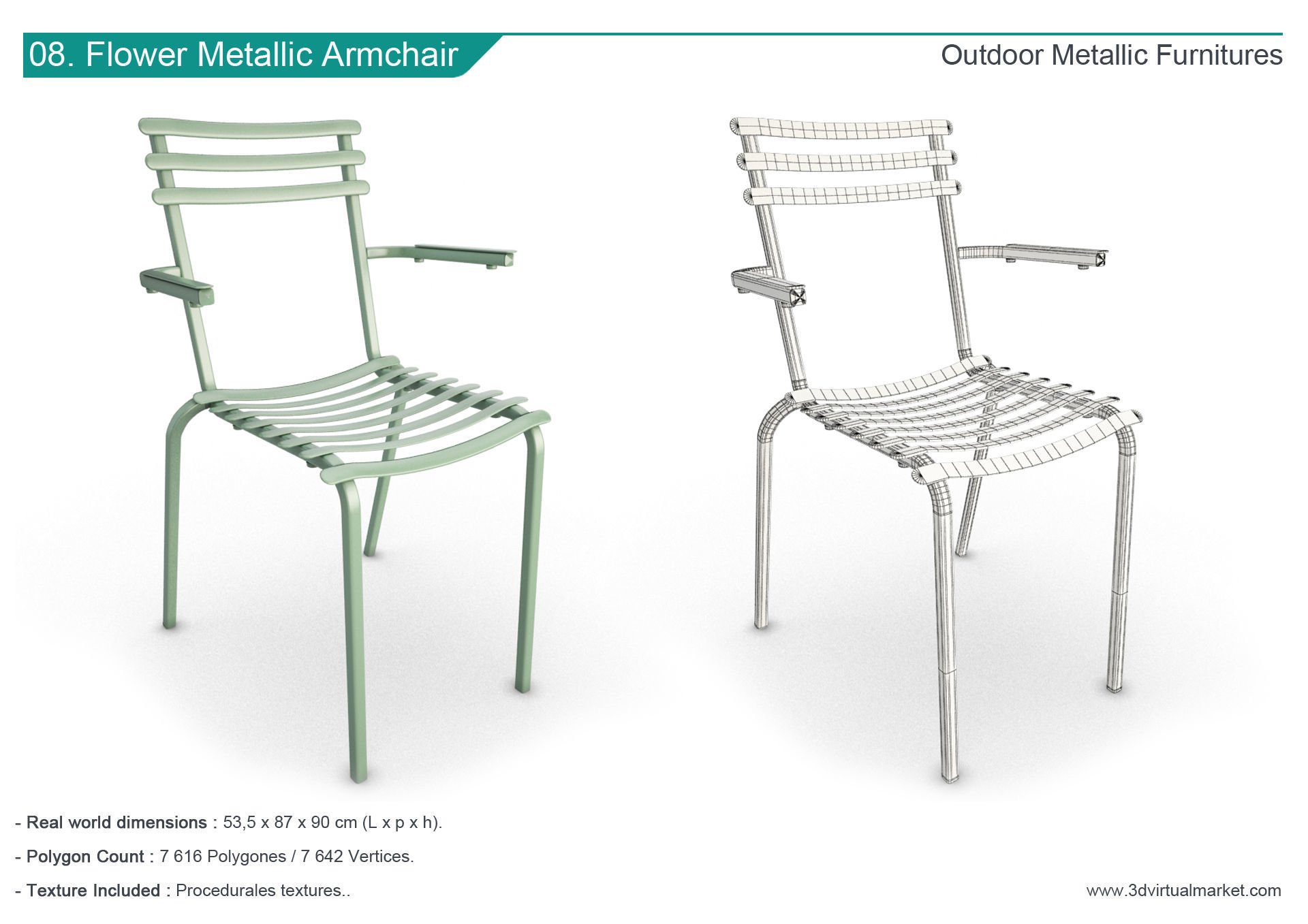 Outdoor Metallic Furniture Accessories Collection 3D model_8
