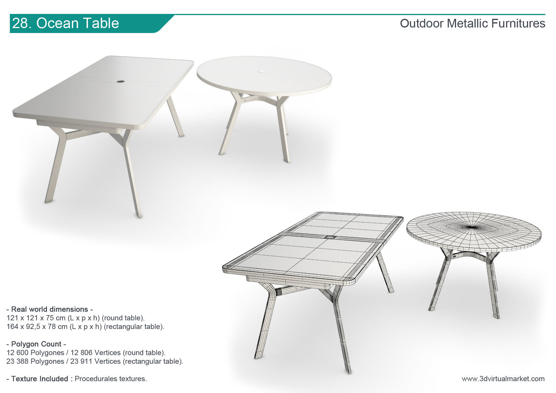 Outdoor Metallic Furniture Accessories Collection 3D model_28