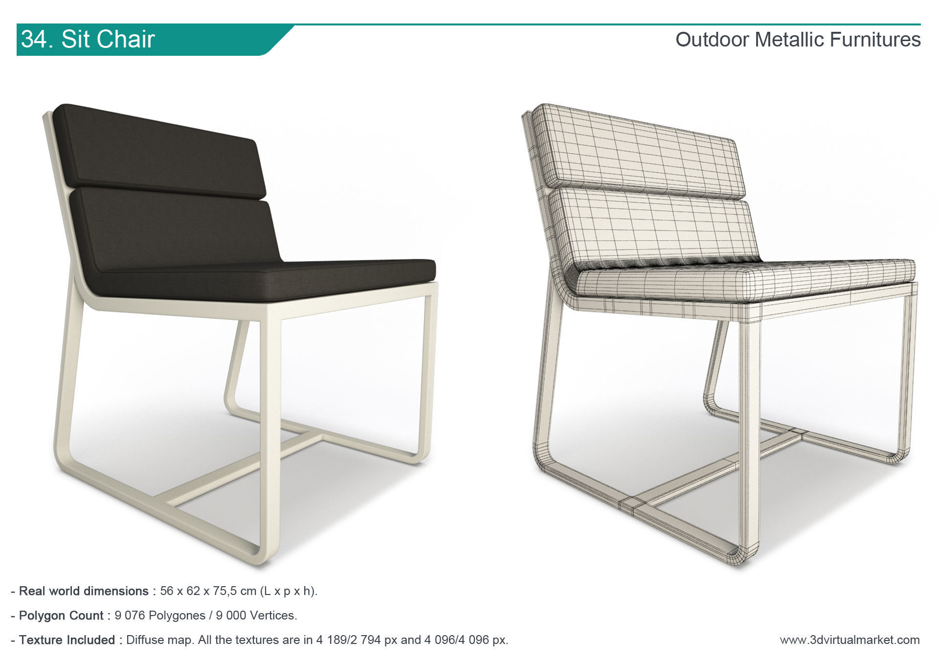 Outdoor Metallic Furniture Accessories Collection 3D model_34