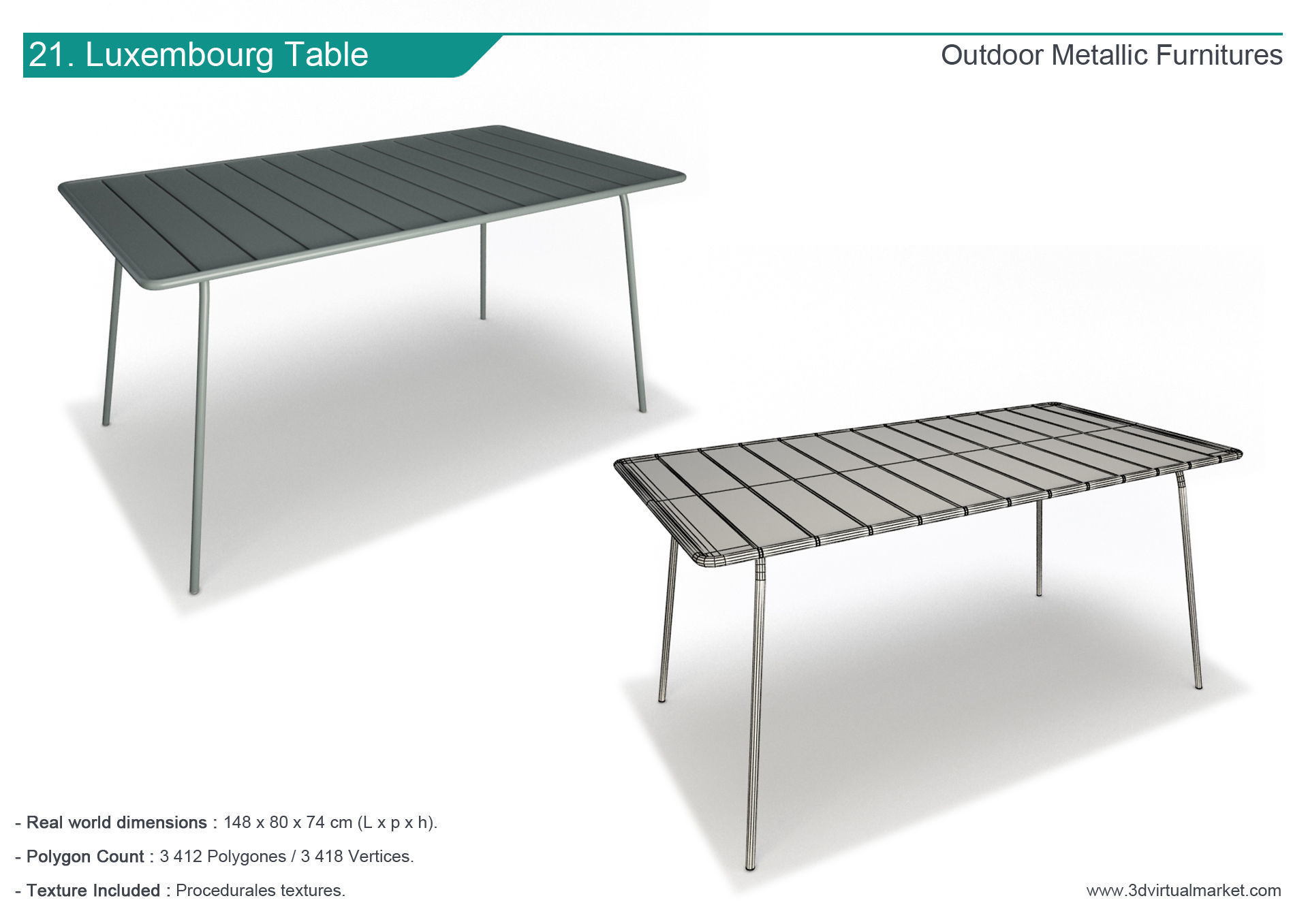 Outdoor Metallic Furniture Accessories Collection 3D model_21