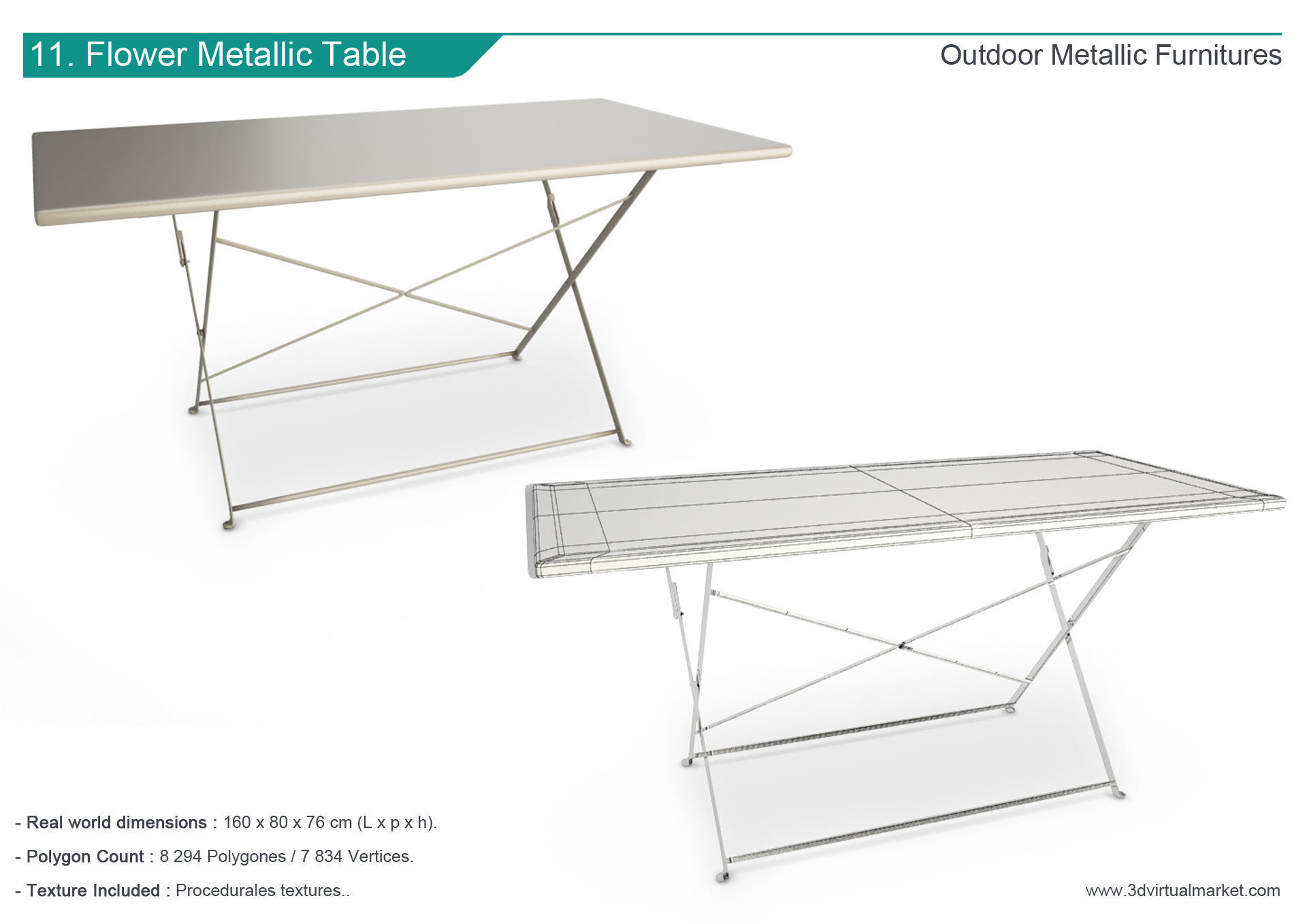 Outdoor Metallic Furniture Accessories Collection 3D model_11