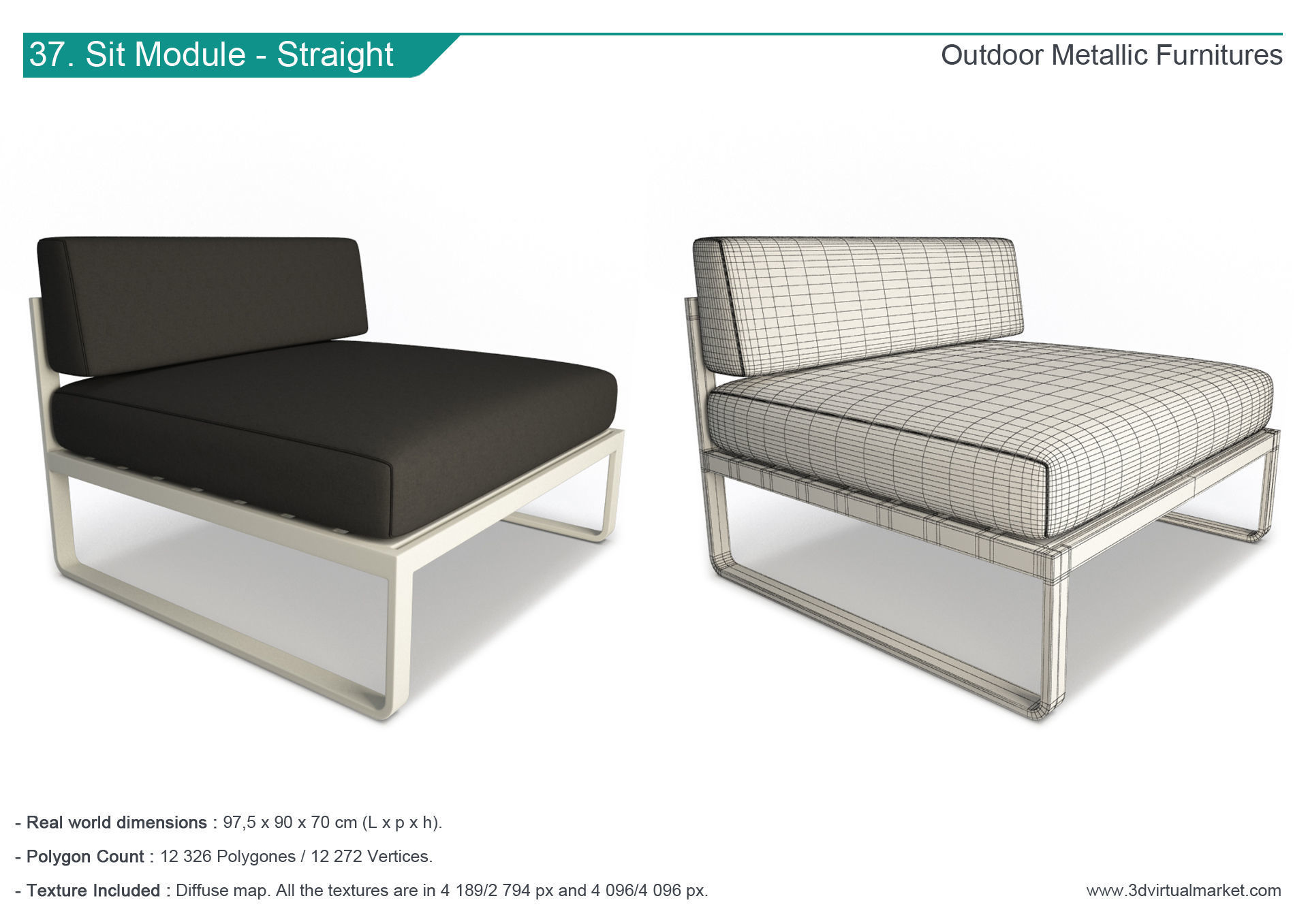Outdoor Metallic Furniture Accessories Collection 3D model_37