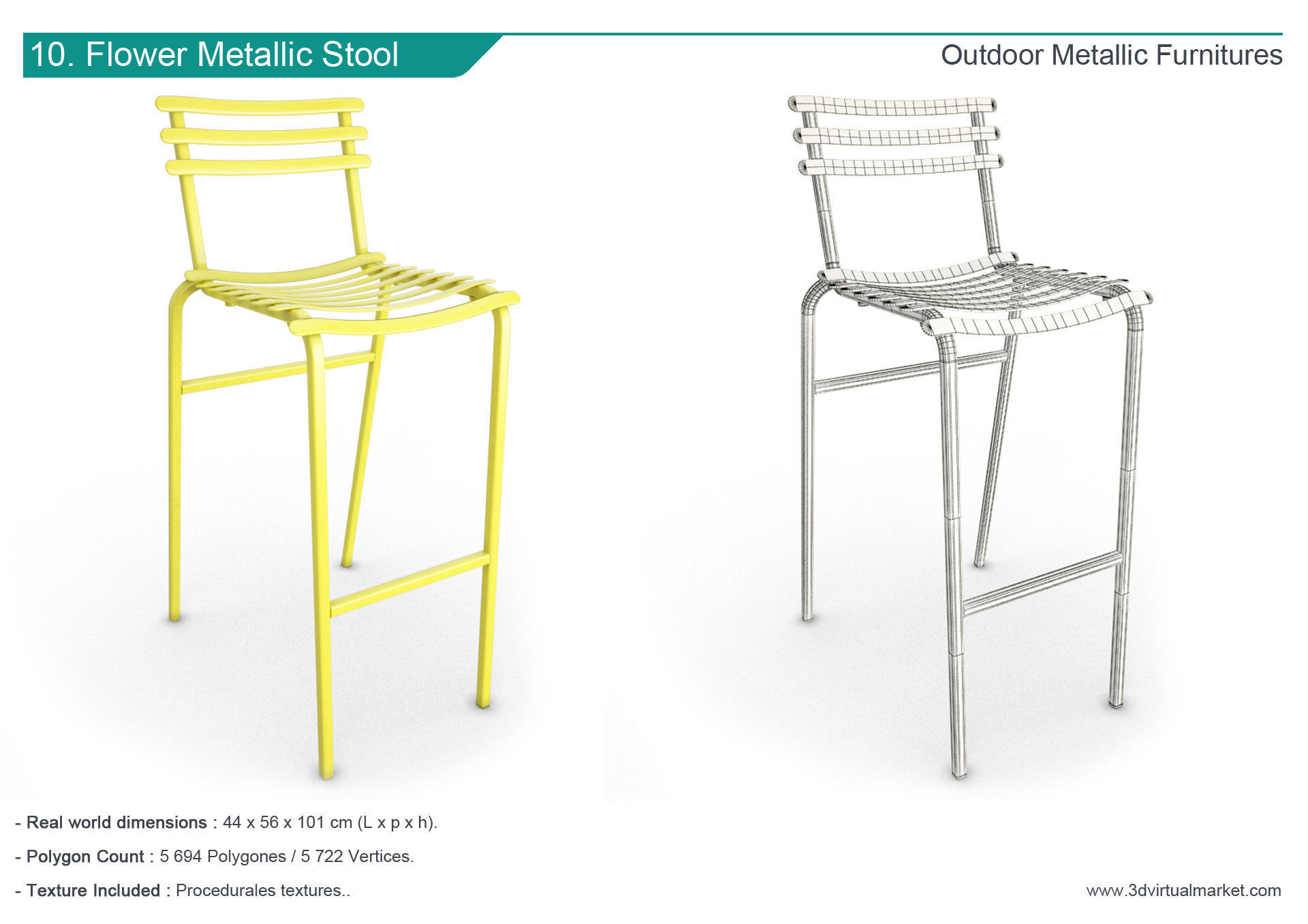 Outdoor Metallic Furniture Accessories Collection 3D model_10