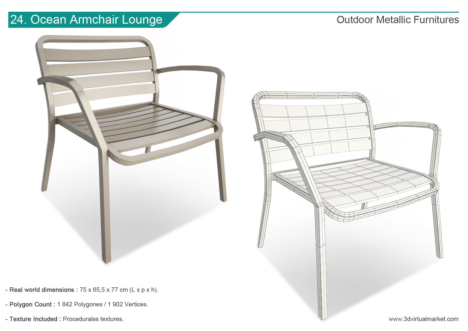 Outdoor Metallic Furniture Accessories Collection 3D model_24