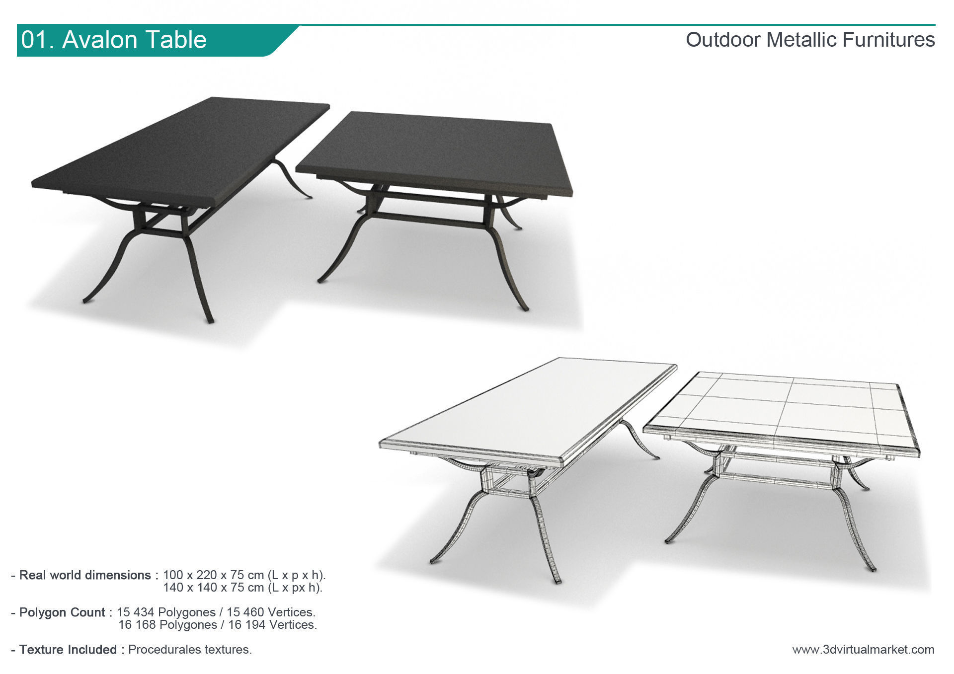 Outdoor Metallic Furniture Accessories Collection 3D model_1