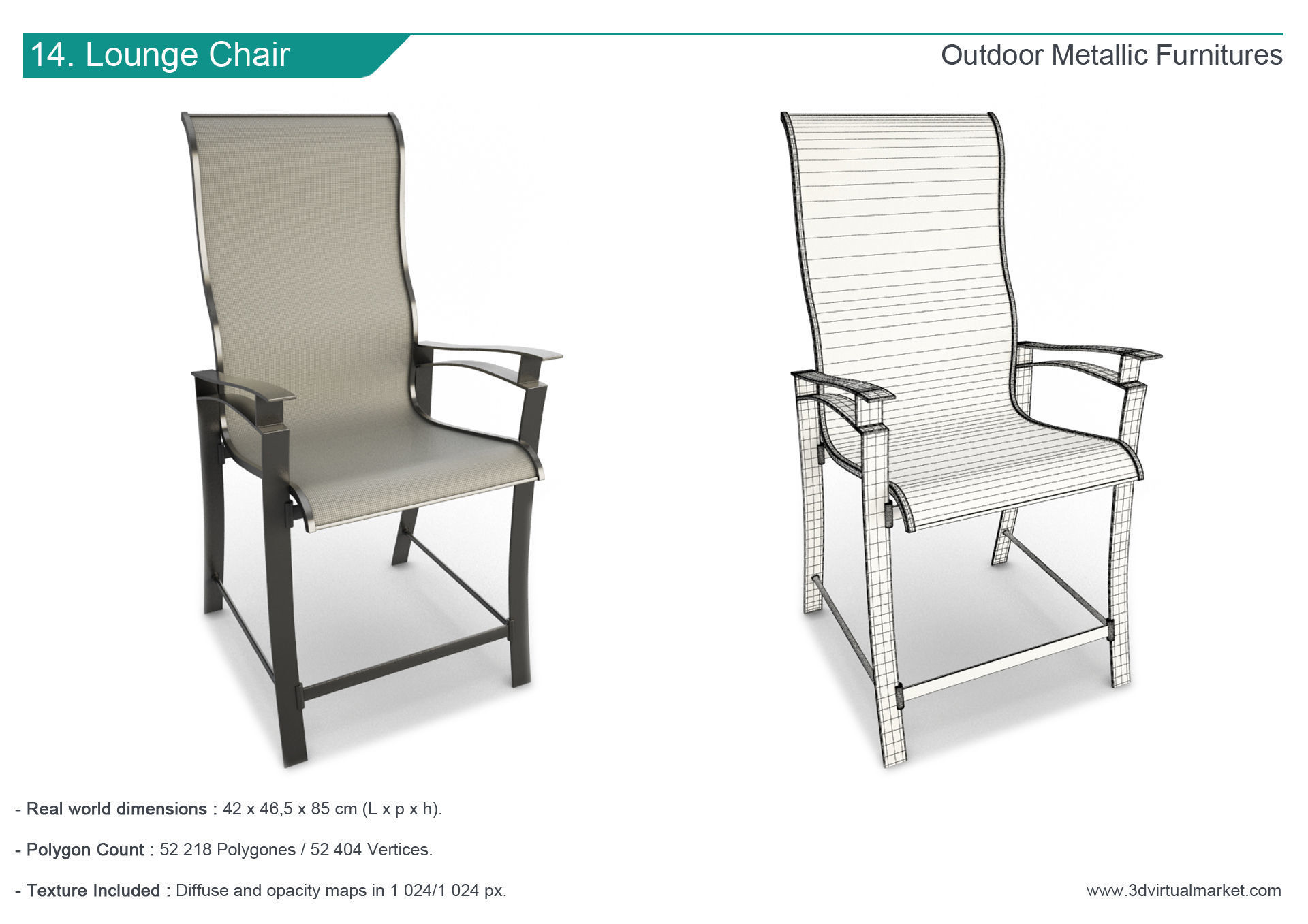 Outdoor Metallic Furniture Accessories Collection 3D model_14