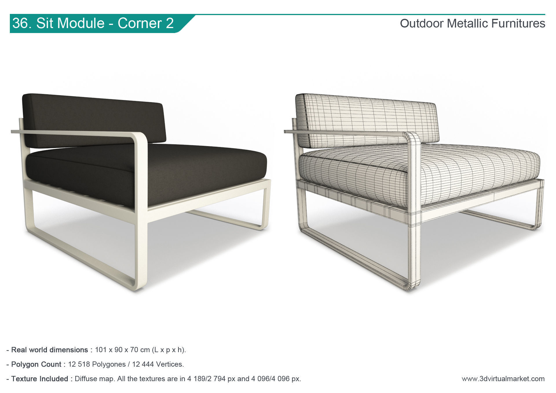 Outdoor Metallic Furniture Accessories Collection 3D model_36