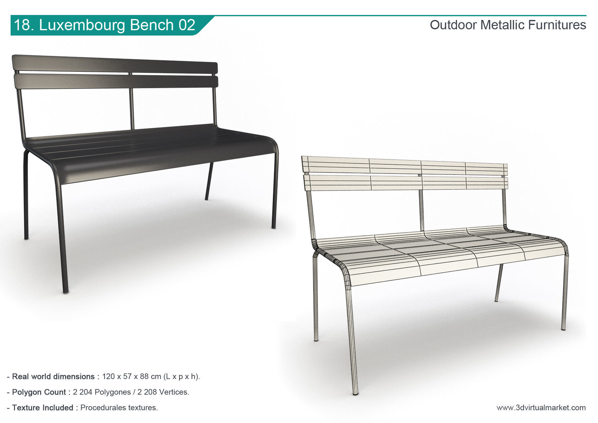 Outdoor Metallic Furniture Accessories Collection 3D model_18