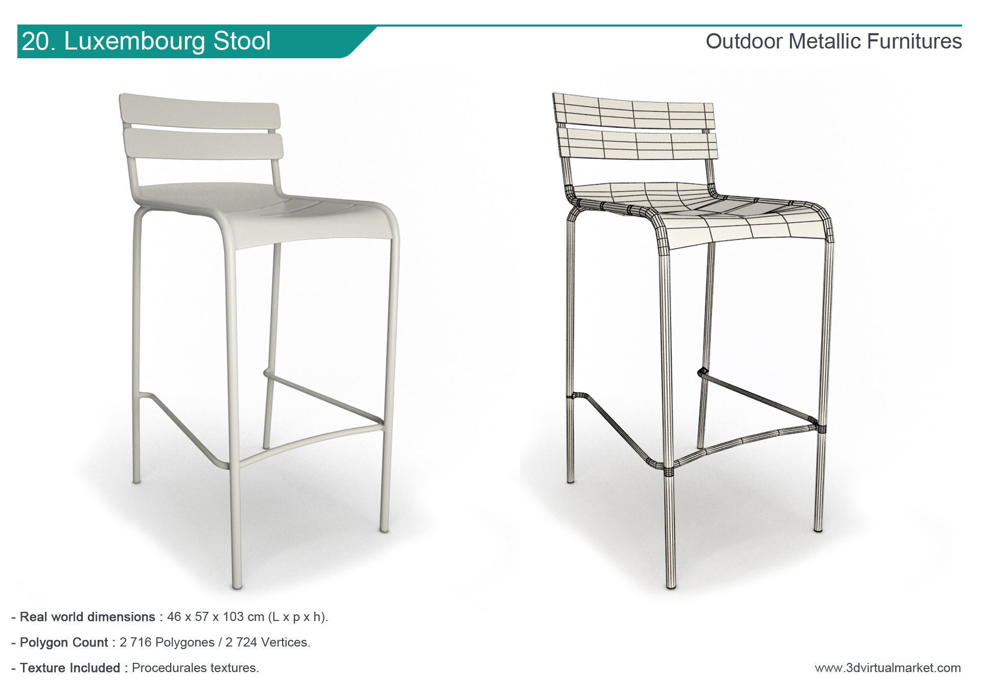 Outdoor Metallic Furniture Accessories Collection 3D model_20