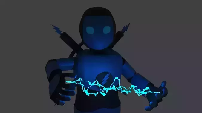 Lightning person 3D model