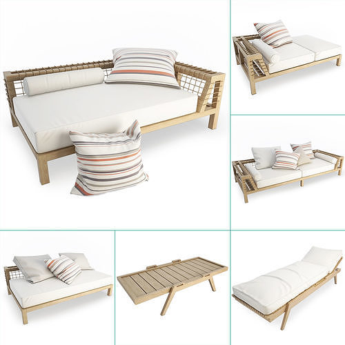 Synthesis Wooden Outdoor Furniture Unopiu 3D model