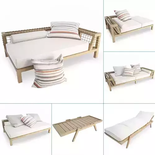 Synthesis Wooden Outdoor Furniture Unopiu 3D model
