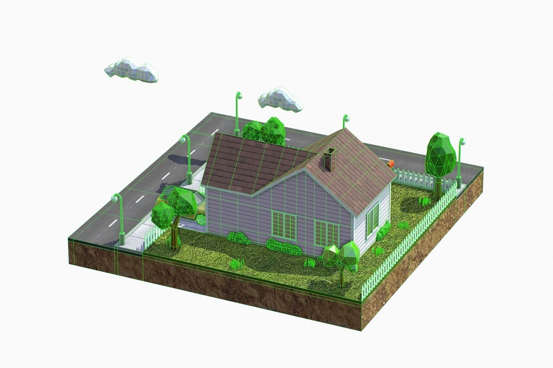 Low Poly House V3 Low-poly 3D model_19