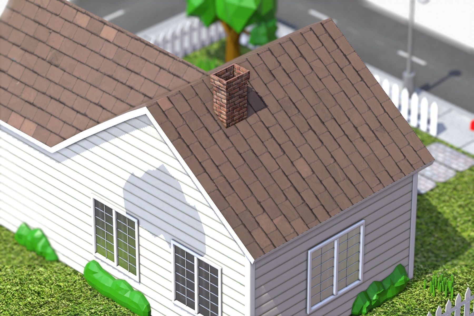 Low Poly House V3 Low-poly 3D model_17