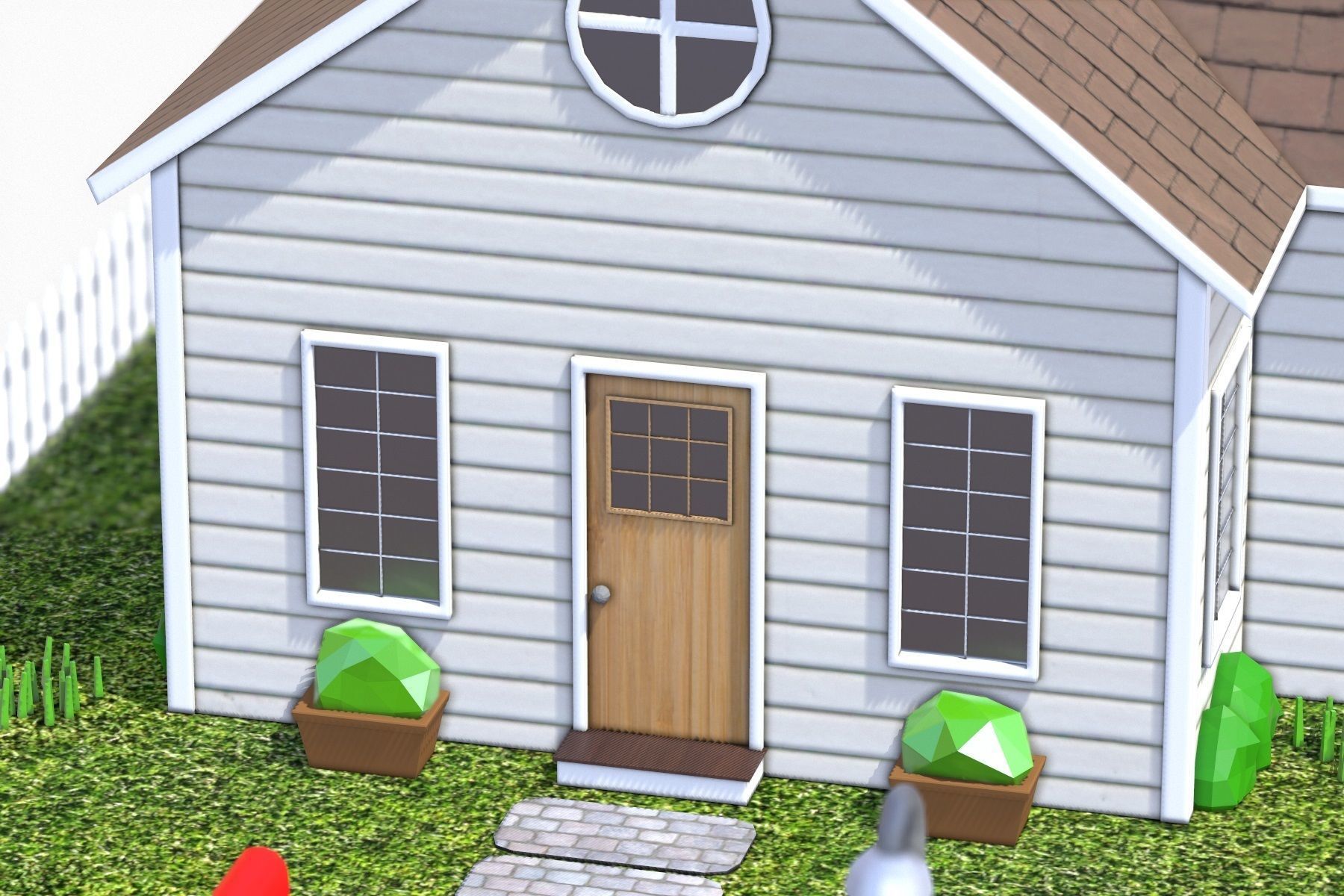 Low Poly House V3 Low-poly 3D model_16