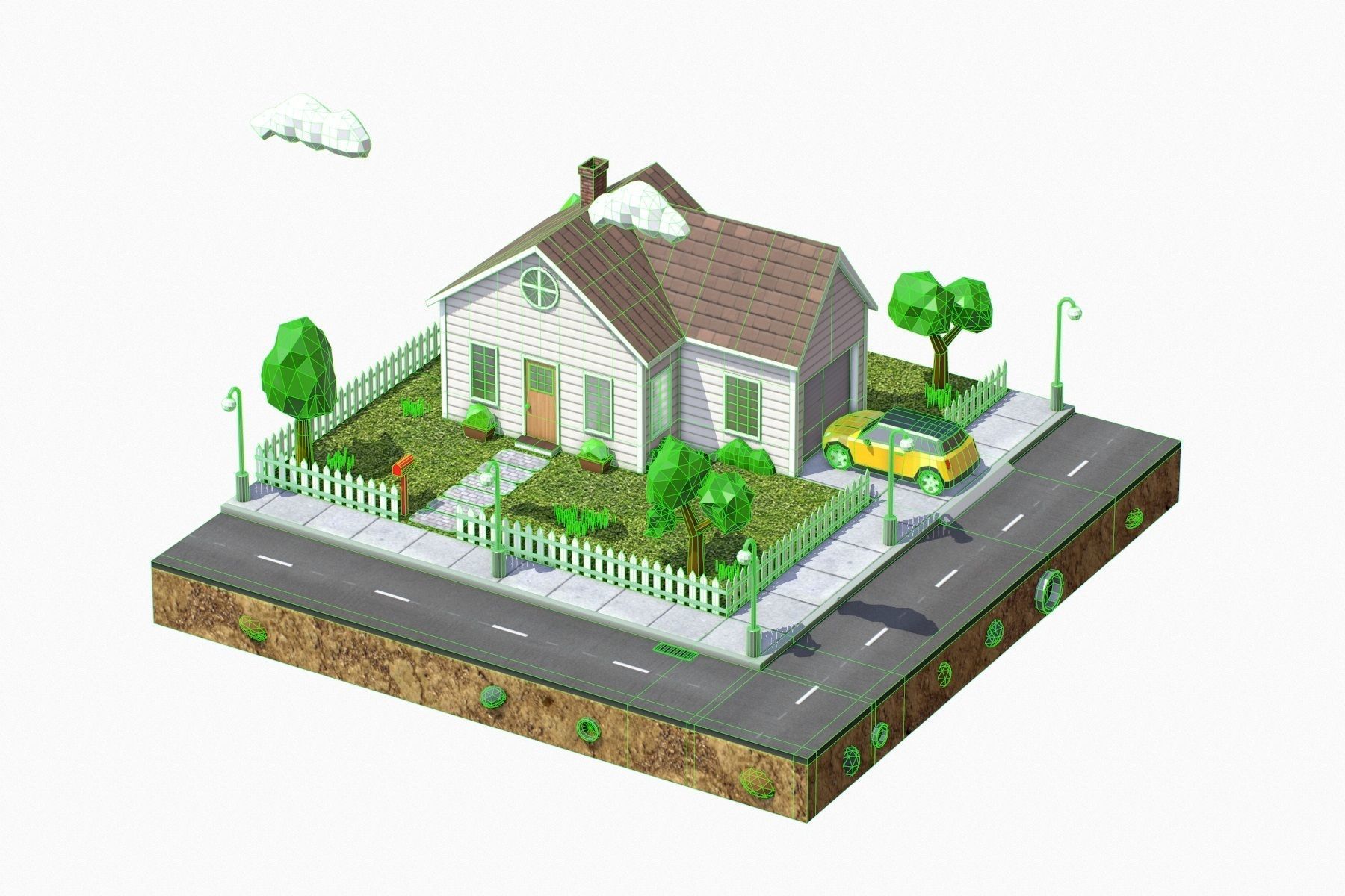 Low Poly House V3 Low-poly 3D model_18