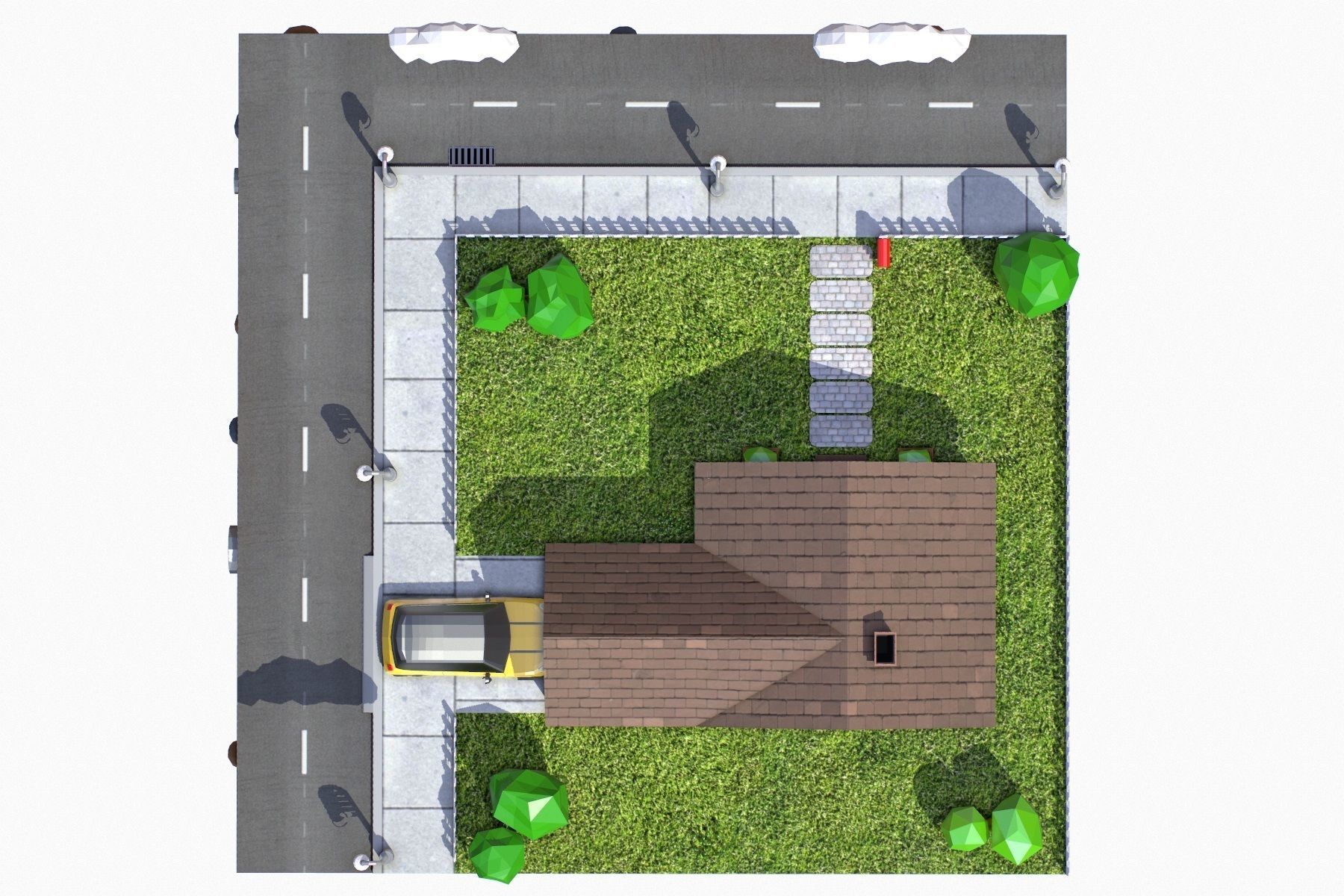 Low Poly House V3 Low-poly 3D model_10