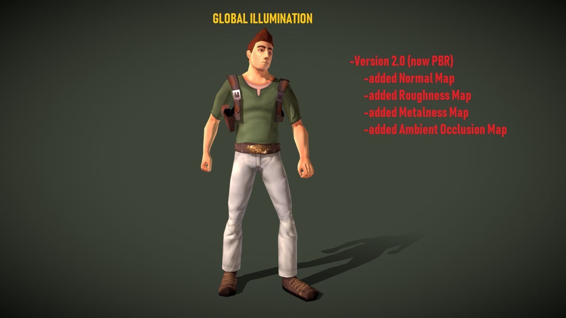 Mobile Hero Updated to V2 - Now PBR Low-poly 3D model_23