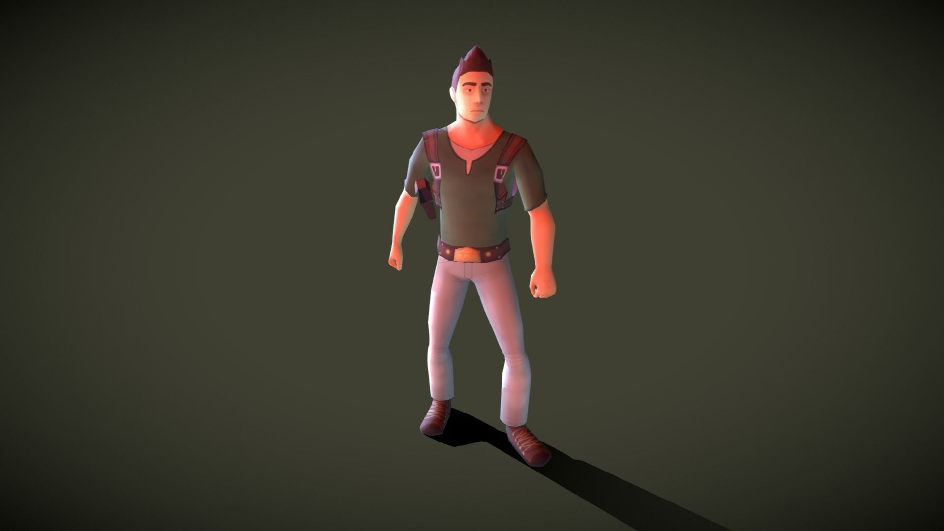 Mobile Hero Updated to V2 - Now PBR Low-poly 3D model_4
