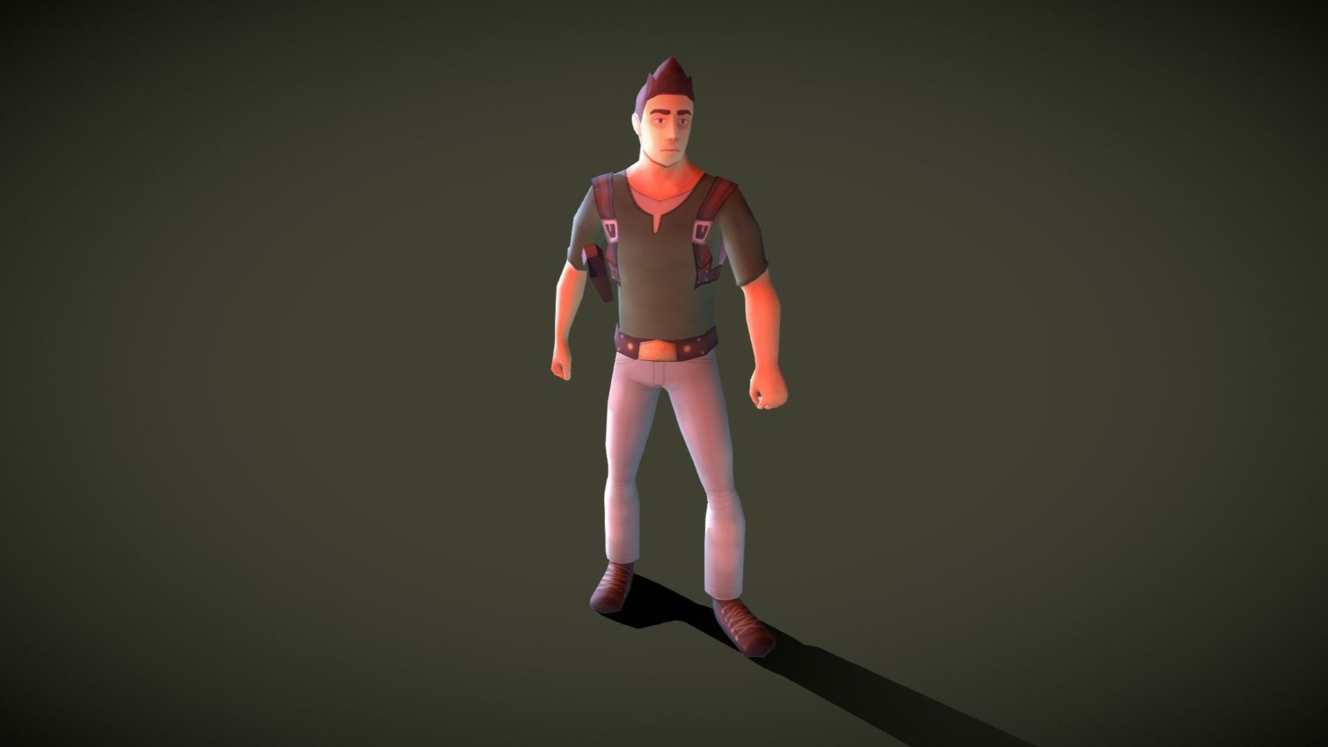Mobile Hero Updated to V2 - Now PBR Low-poly 3D model_3