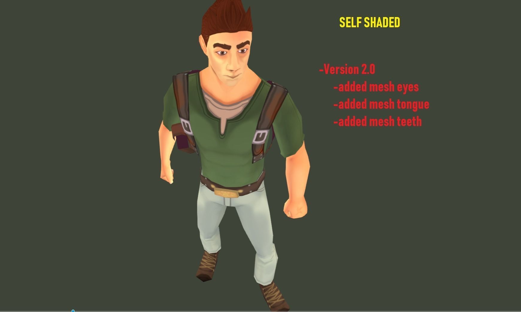 Mobile Hero Updated to V2 - Now PBR Low-poly 3D model_17