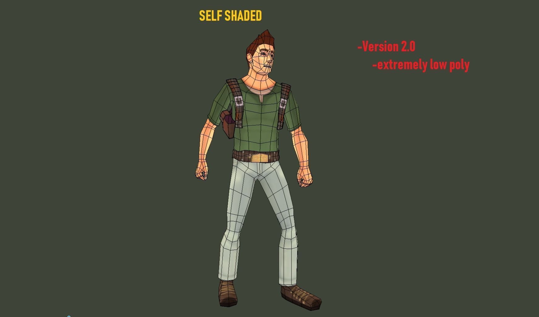 Mobile Hero Updated to V2 - Now PBR Low-poly 3D model_19