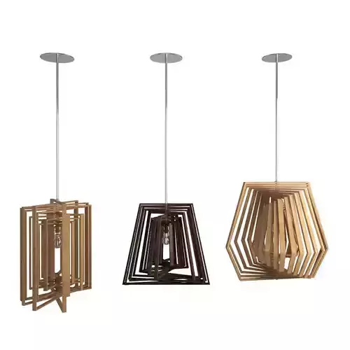 Twist Wooden Pendant Lamps Vito 