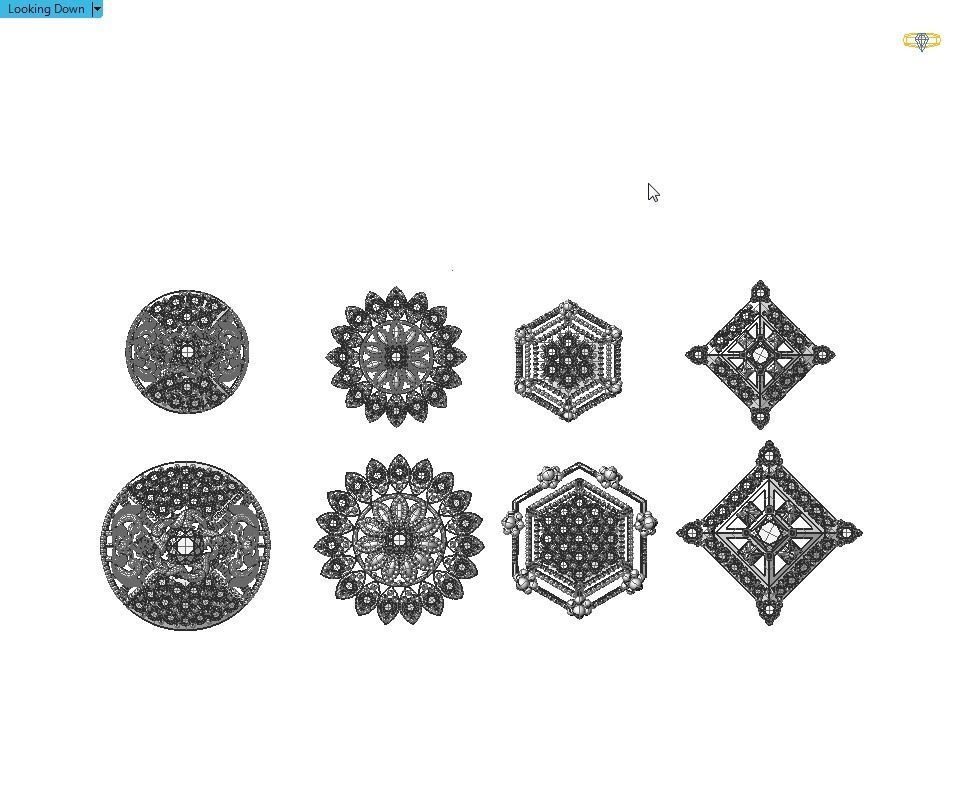 Multi Shaped Pendants with Earrings Total 8 Pieces 3D print model_18